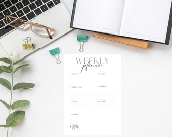 Weekly Planners | A4 | Minimalist and Modern | pdf | Instant download | Portrait orientation