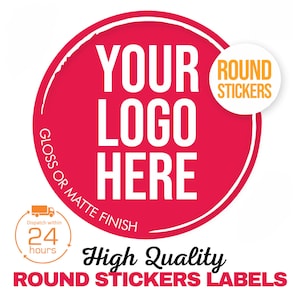 Personalised Round Printed Stickers Custom Logo Labels BusiIness Gloss Circle Sticker / Labels for small Business Customised