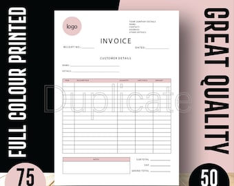 Personalised A4/A5/A6 Duplicate Invoice Book • Order Pad • NCR Pad • Receipt Pad