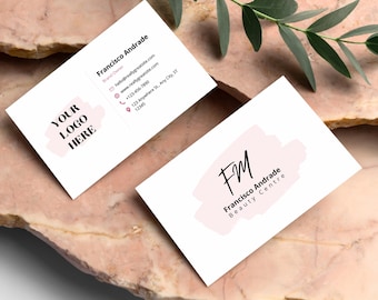 Double Sided Business Cards, printed and personalised with your business logo and social media information on 350gsm Silk