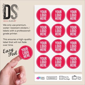 Personalised Round Printed Stickers Custom Logo Labels BusiIness Gloss Circle Sticker / Labels for small Business Customised Bild 4