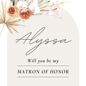 Boho bridesmaid proposal template, customizable 5 page template for wedding party