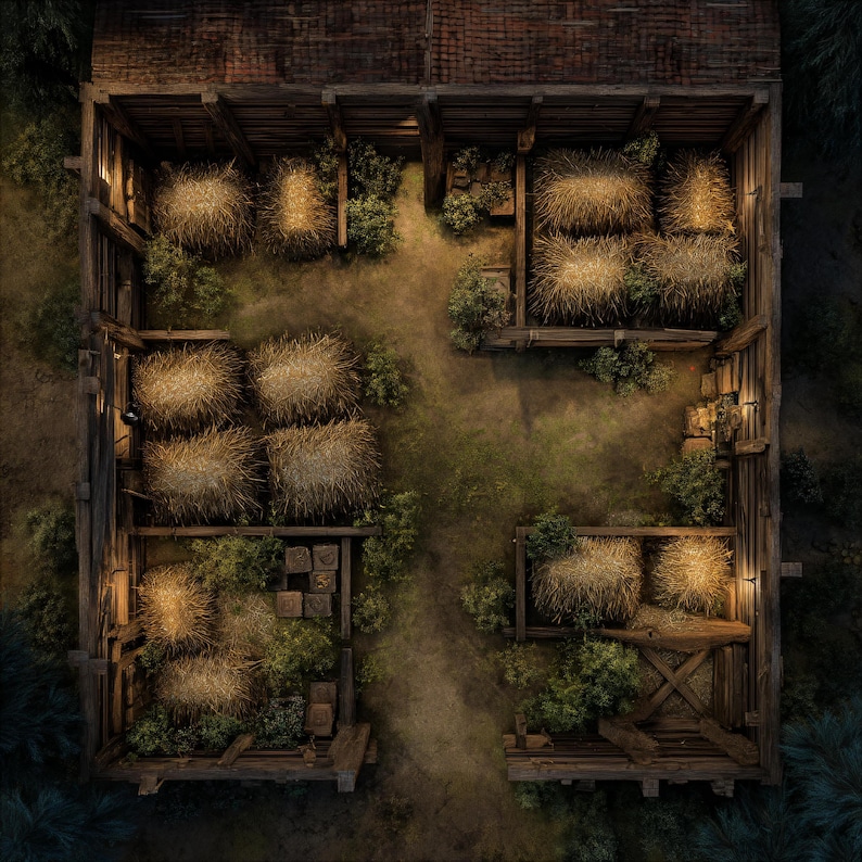 Barn Hunting Map Gridless Hay Barn Battle Map | VTT Map for Dnd, Pathfinder & Ttrpgs ...