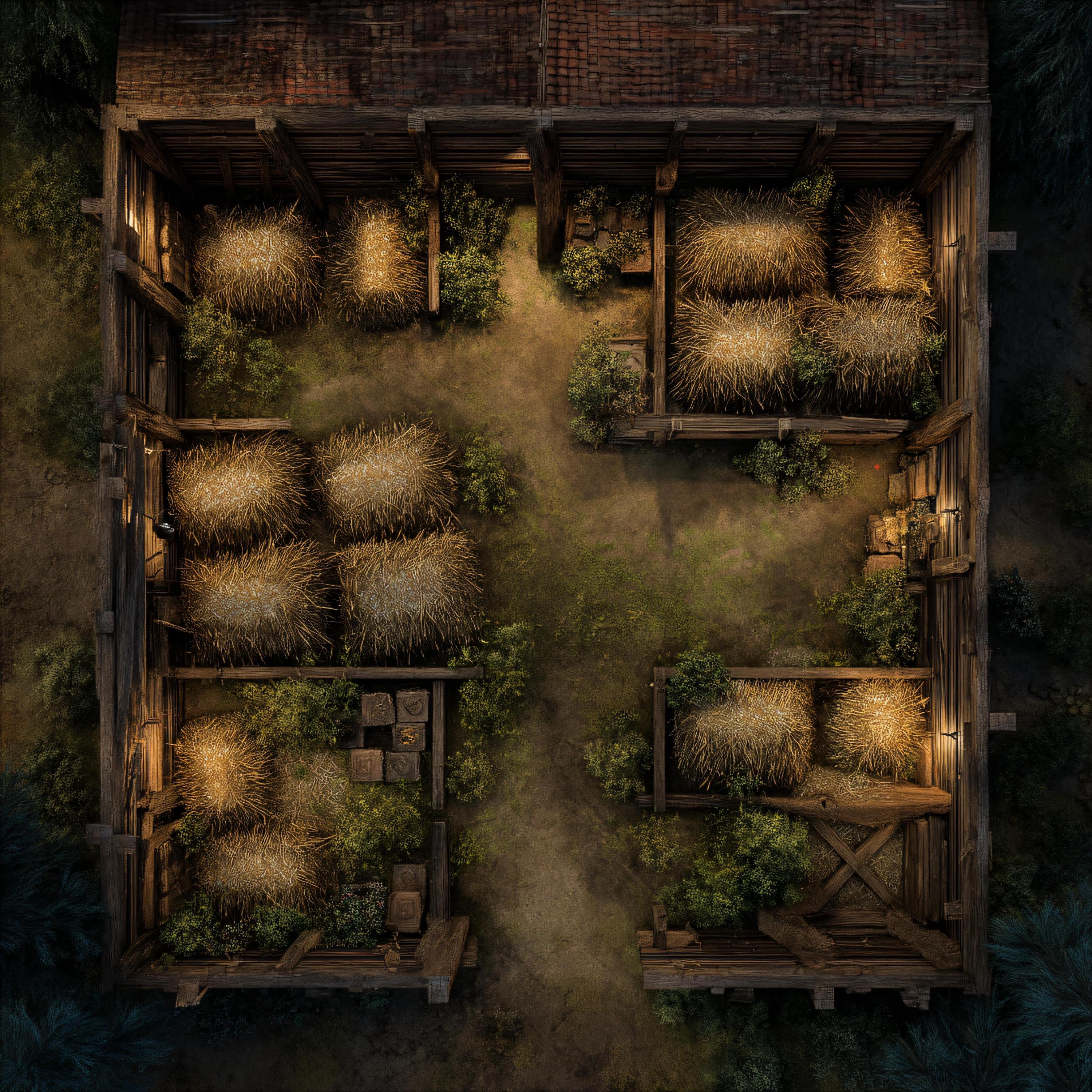 Barn Combat Map Gridless Hay Barn Battle Map | VTT Map for Dnd, Pathfinder & Ttrpgs ...