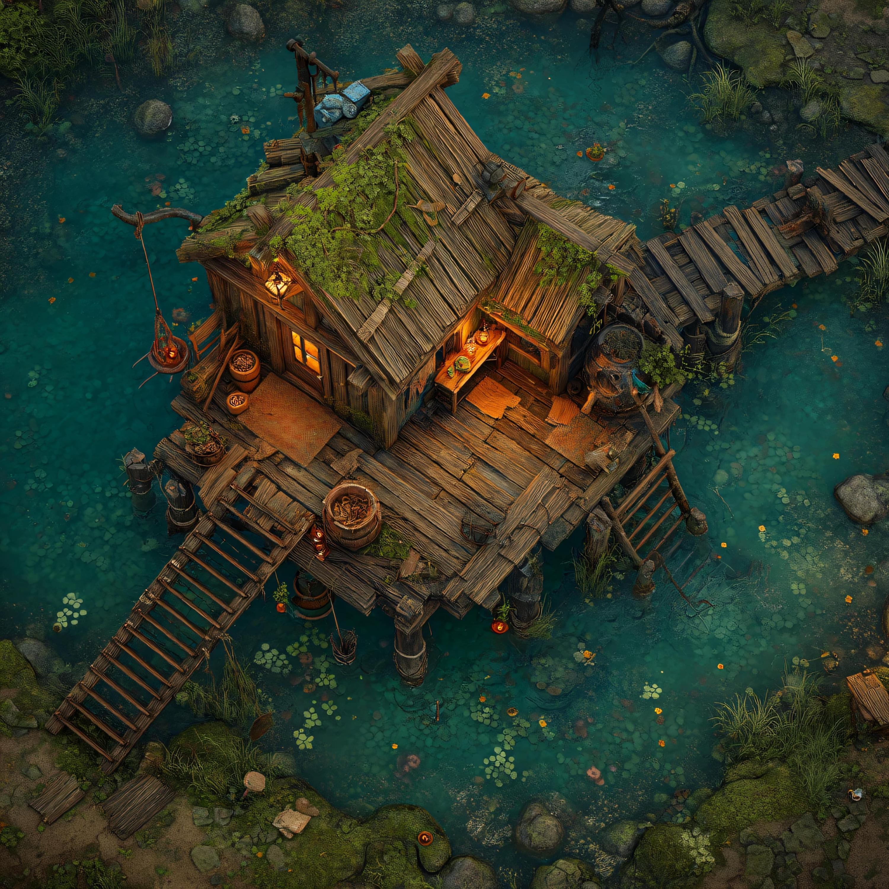 10 Gridless Swamp Life Battle Maps | VTT Pack for Dnd, Pathfinder ...