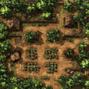 10 cartes agricoles, carte de combat du D&D, Pathfinder, D&D, carte de combat, donjons et dragons, rouleau 20, Fantasy Grounds, VTT, carte numérique IA