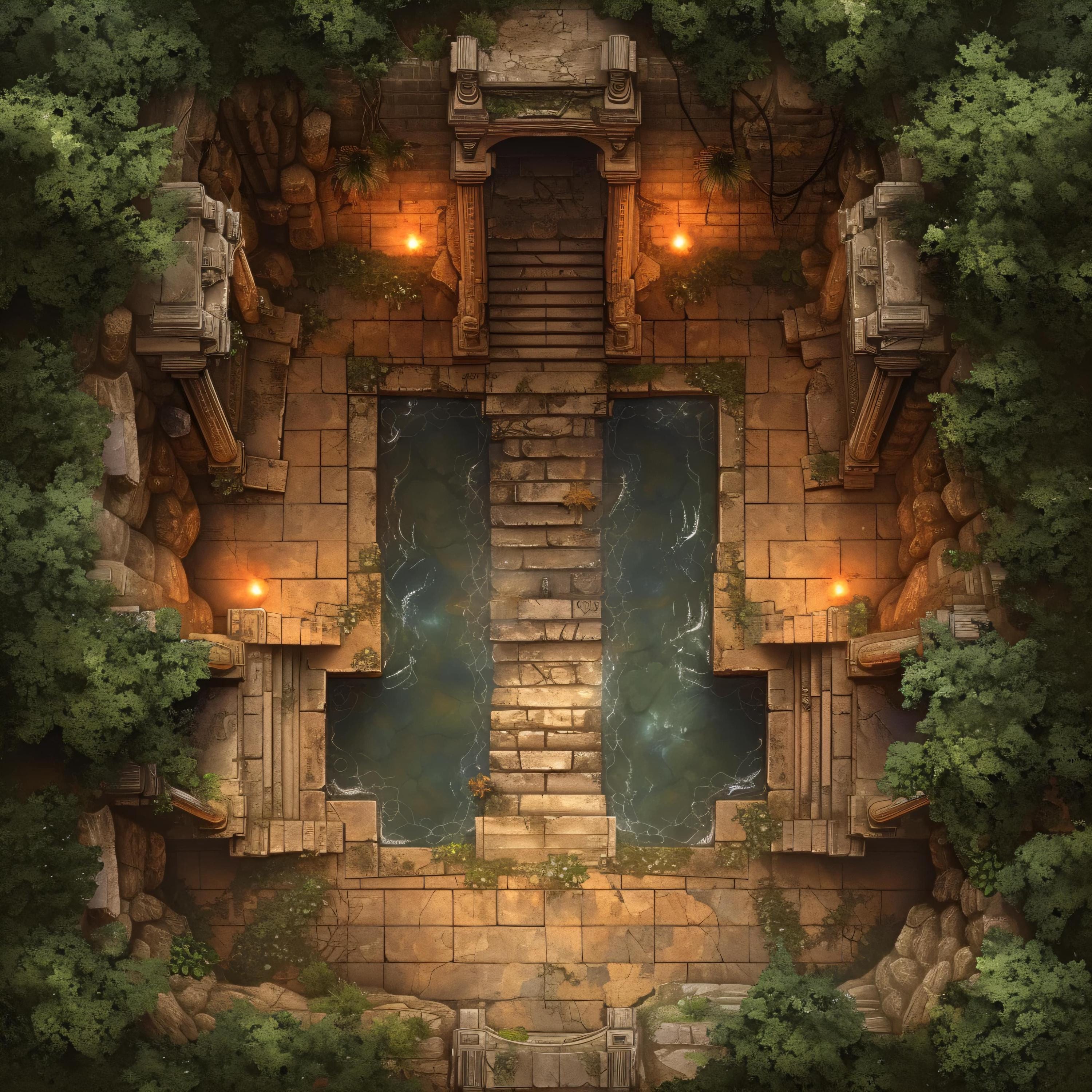 10 Gridless Forest Shrine Battle Maps | VTT Pack for Dnd, Pathfinder ...