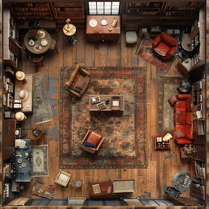 Messy Office, Cyberpunk Battlemap, Pathfinder, D&D, Battlemap, Dungeons and Dragons, Roll20, Fantasy Grounds, Foundry, VTT, AI Digital Map