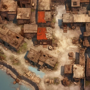10 mapas de batalha de favelas, mapa de batalha DnD, Pathfinder, D&D, mapa de batalha, Dungeons and Dragons, Roll20, Fantasy Grounds, VTT, mapa digital de IA