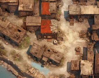 10 Slums Battle Maps, DnD Battle Map, Pathfinder, D&D, Battlemap, Dungeons and Dragons, Roll20, Fantasy Grounds, VTT, AI Digital Map