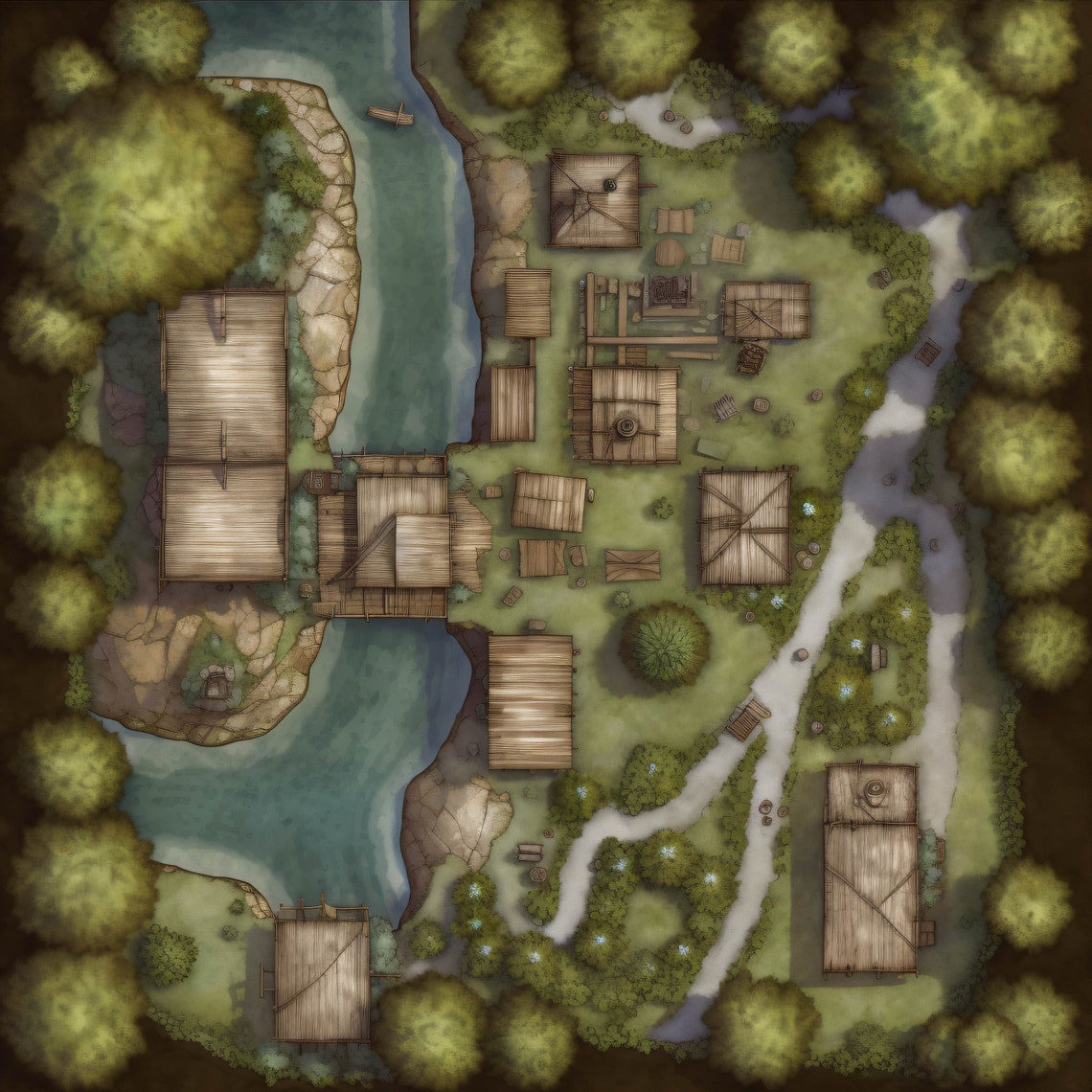 Gridless Treemap 10 Gridless Town Battle Maps | VTT Pack for Dnd, Pathfinder & Ttrpgs ...