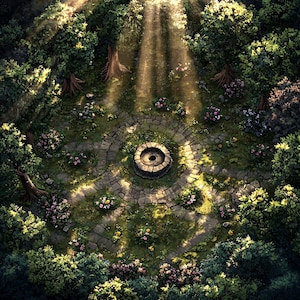 10 Forest Shrine Maps, D&D Map, Pathfinder, D&D, Dungeons and Dragons, Roll20, Fantasy Bases, Gießerei, VTT, AI Digital Map