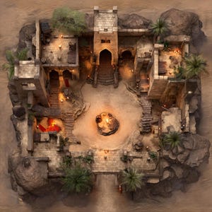 Desert Tavern, DnD Battle Map, Pathfinder, D&D, Battlemap, Dungeons and Dragons, Roll20, Fantasy Grounds, Foundry, VTT, AI Digital Map