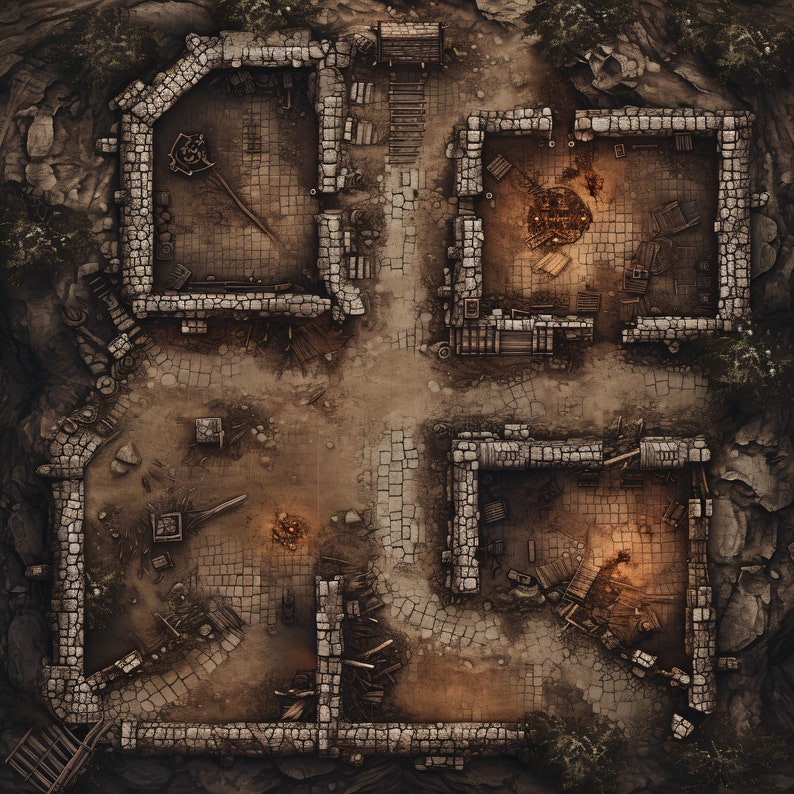 15 Castle Ruins Maps, Dnd, Pathfinder, D&D, Battlemap, Dungeons and ...