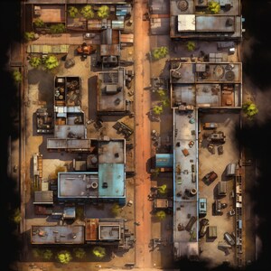 10 Mapas de Batalha de Favelas Cyberpunk, Ficção Científica, Mapa de Batalha DnD, Cyberpunk, D&D, Shadowrun, Roll20, Fantasy Grounds, Fundição, VTT, Mapa Digital AI