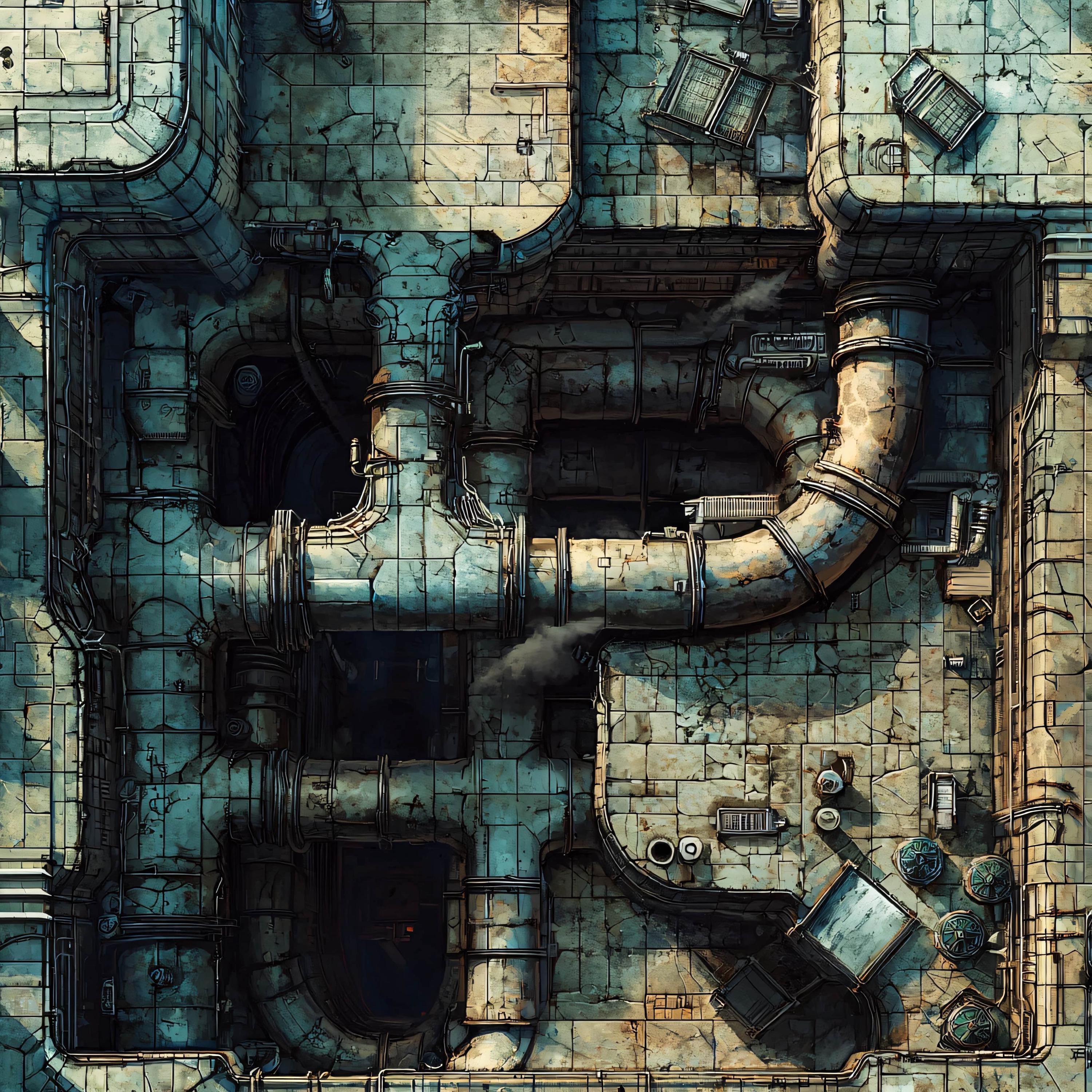 10 Cyberpunk Factory Battlemaps 2 Sci Fi Dnd Battle Map Cyberpunk D