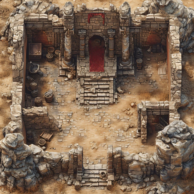 15 Castle Ruins Maps, Dnd, Pathfinder, D&D, Battlemap, Dungeons and ...