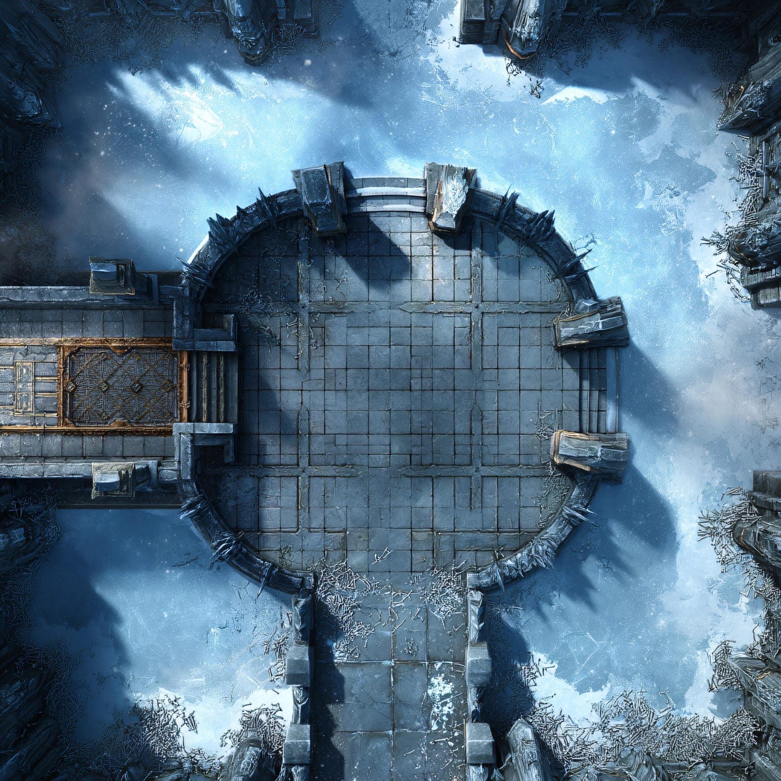 Gridless Icy Citadel Arena Battle Map | VTT Map for Dnd, Pathfinder ...