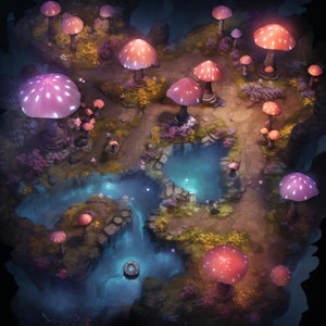 10 Feywild Battle Maps, DnD Battle Map, Pathfinder, D&D, Battlemap, Dungeons and Dragons, Roll20, Fantasy Grounds, VTT, AI digitale kaart
