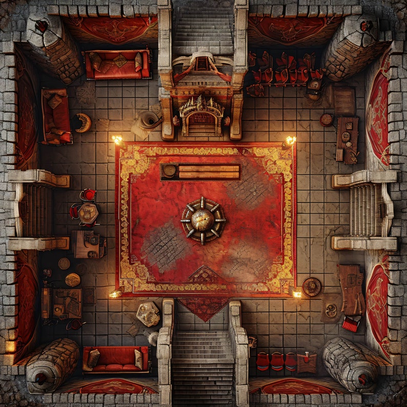 10 Gridless Opulent Castle Interior Battle Maps | VTT Pack for Dnd ...