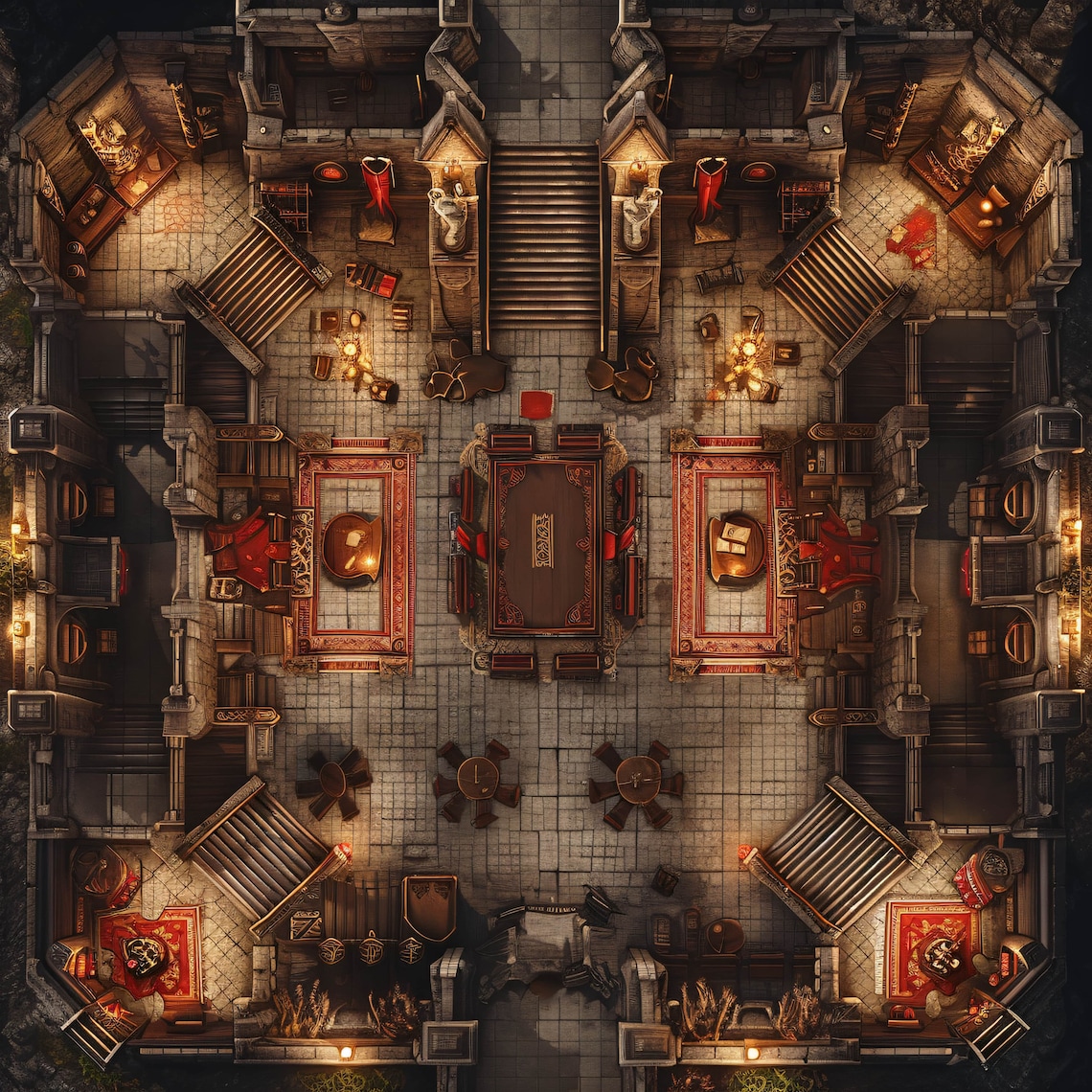 10 Opulent Castle Interior Battle Maps, Dnd Battle Map, Pathfinder, D&D