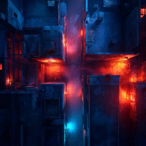 Lit Alley, Cyberpunk Battlemap, Pathfinder, D&D, Battlemap, Dungeons and Dragons, Roll20, Fantasy Grounds, Foundry, VTT, AI Digital Map