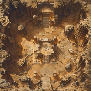 10 Wüstenruinen Maps, D&D Map, Pathfinder, D&D, Fantasy Maps, Dungeons and Dragons, Roll20, Fantasy Maps, VTT, AI Digital Map