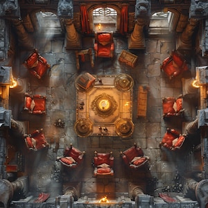 Secret Council, DnD Battle Map, Pathfinder, D&D, Battlemap, Dungeons and Dragons, Roll20, Fantasy Grounds, Foundry, VTT, AI Digital Map