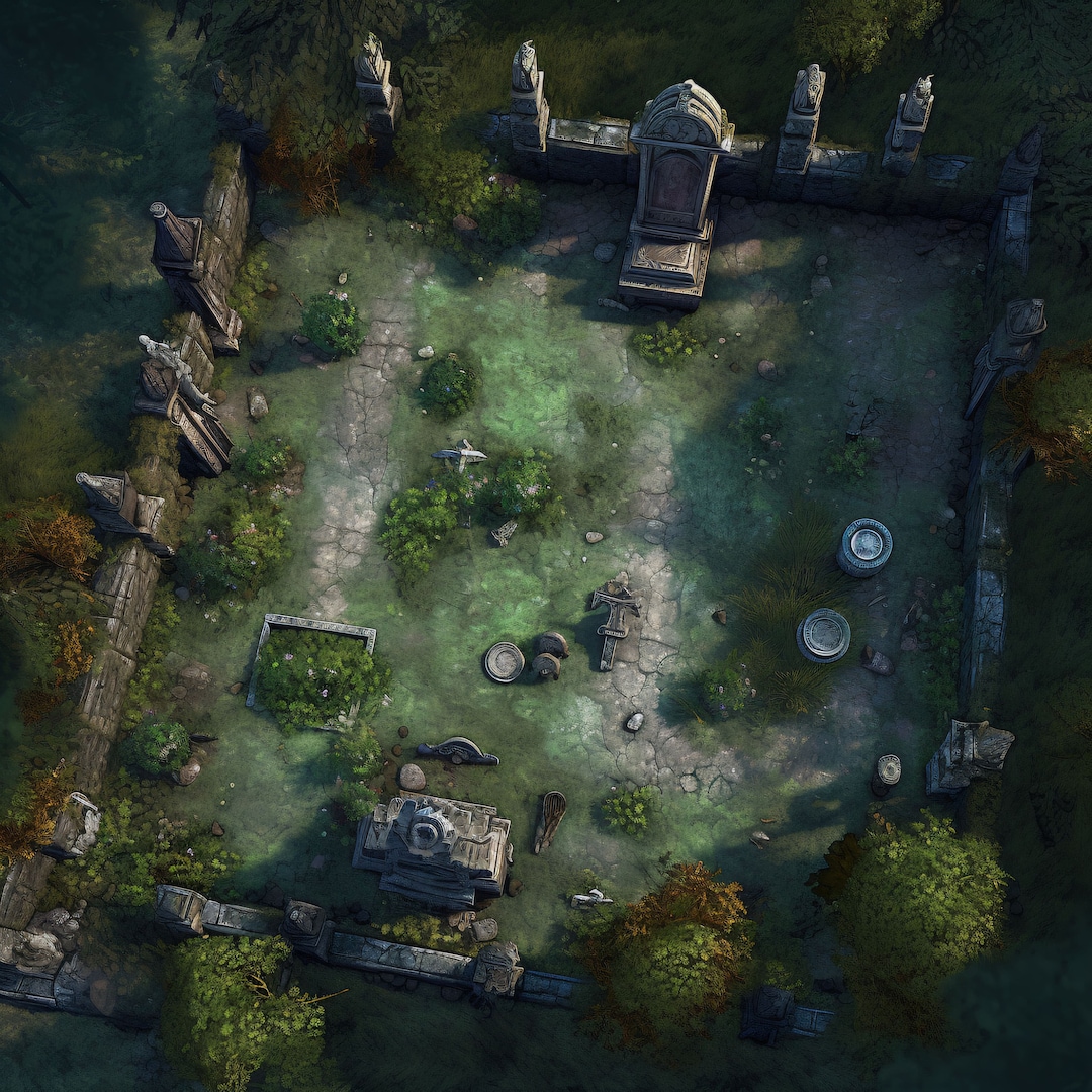 14 Graveyard / Tomb Battle Maps, Dnd, Pathfinder, D&D, Battlemap