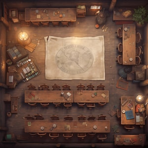 10 Classroom Maps, DnD, Pathfinder, D&D, Tabletop, Fantasy Map, Schablone, Dungeons and Dragons, Roll20, VTT, KI Digital Map