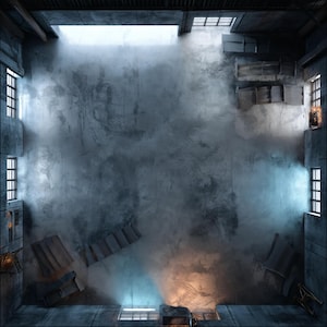10 Gridless Cyberpunk Warehouse Raid Battlemaps | VTT Pack for Shadowrun, Cyberpunk RED, & DnD | High-Res AI Digital Maps