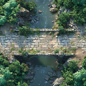 10 Bridges Battle Maps, DnD, Pathfinder, D&D, Battlemap, Dungeons and Dragons, Roll20, Fantasy Grounds, Foundry, VTT, AI Digital Map