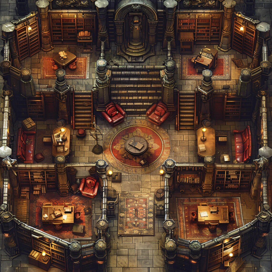 Pathfinder Tower 10 Gridless Mage Tower Interior Battle Maps | VTT Pack for Dnd ...