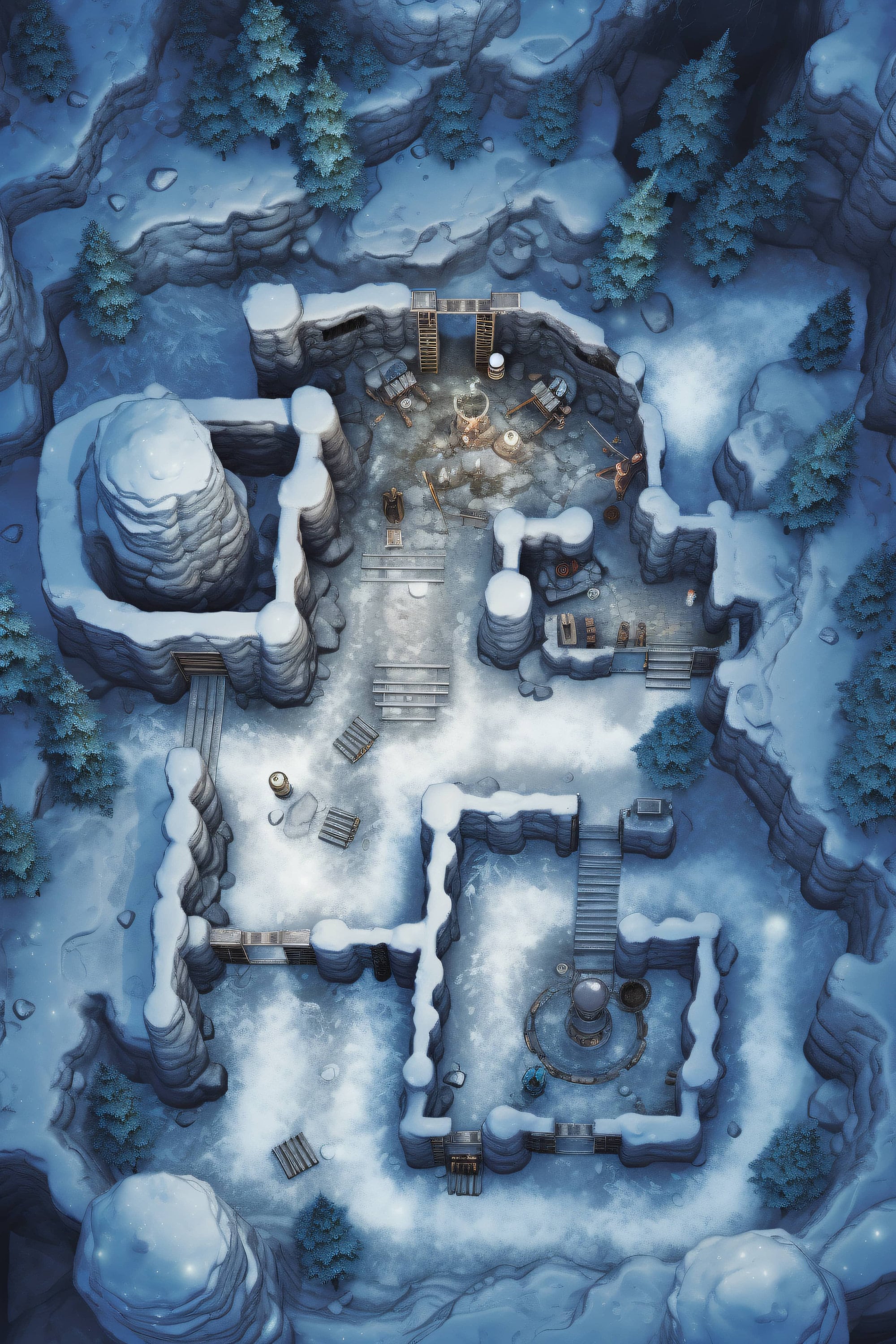 15 Arctic Forest / Ruins Battlemaps, Dnd Battle Map, Pathfinder