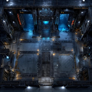 Icy Airlock, Cyberpunk Battlemap, Pathfinder, D&D, Battlemap, Dungeons and Dragons, Roll20, Fantasy Grounds, Foundry, VTT, AI Digital Map