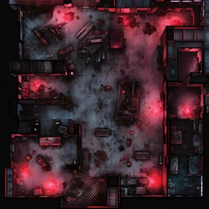 10 Abandoned Cyberpunk Battlemaps, Sci Fi, DnD Battle Map, Cyberpunk, D&D, Shadowrun, Roll20, Fantasy Grounds, Foundry, VTT, AI Digital Map