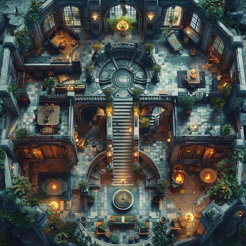 10 Gridless Mage Tower Interior Battle Maps | VTT Pack for Dnd ...