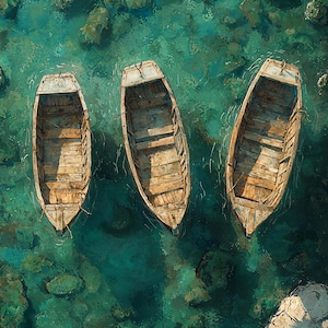 Three Rowboats, DnD Battle Map, Pathfinder, D&D, Battlemap, Dungeons and Dragons, Roll20, Fantasy Grounds, Foundry, VTT, AI Digital Map