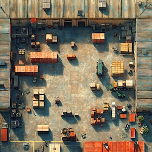 10 Cyberpunk Warehouse Battlemaps 2, Sci Fi, DnD BattleMap, Cyberpunk, D&D, Shadowrun, Roll20, Fantasy Grounds, Foundry, VTT, AI digitale kaart