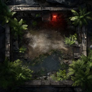 Dino Enclosure, Cyberpunk Battlemap, Pathfinder, D&D, Battlemap, Dungeons and Dragons, Roll20, Fantasy Grounds, Foundry, VTT, AI Digital Map