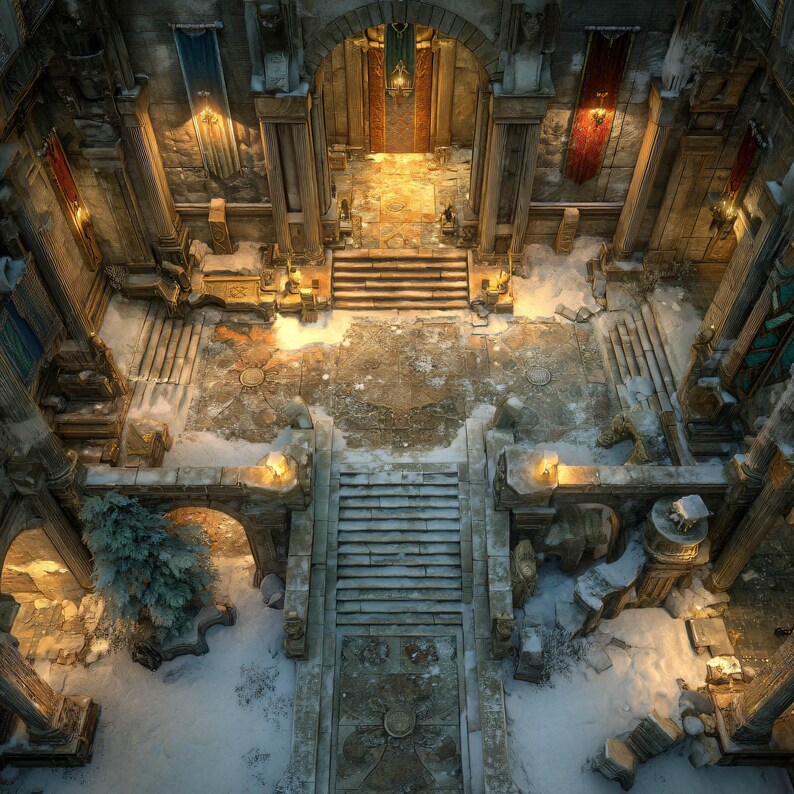 10 Gridless Ice Castle Battle Maps | VTT Pack for Dnd, Pathfinder ...