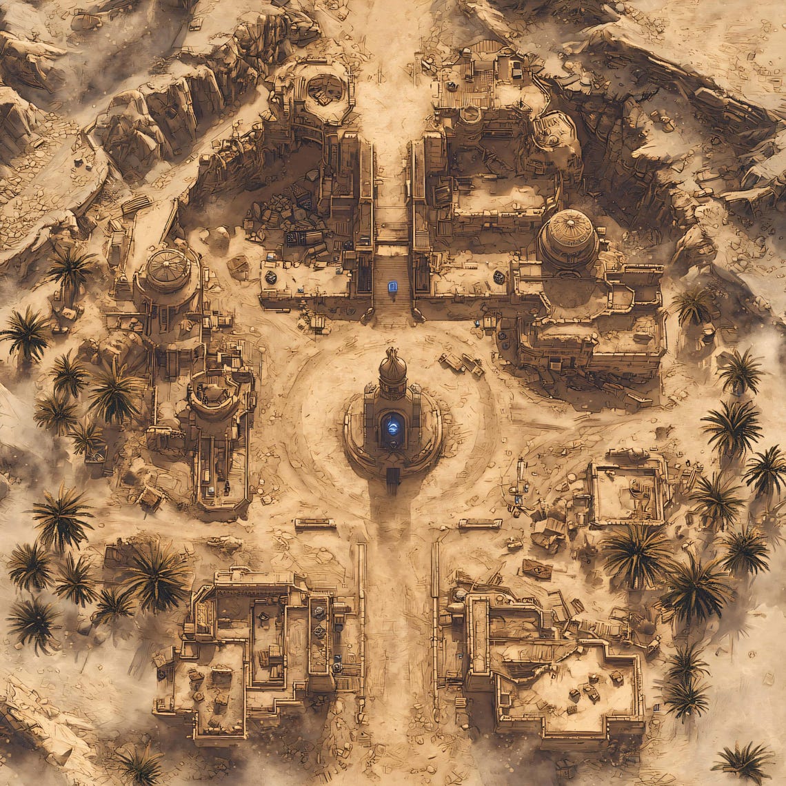 10 Desert Ruins Battle Maps, Dnd Battle Map, Pathfinder, D&D, Battlemap ...