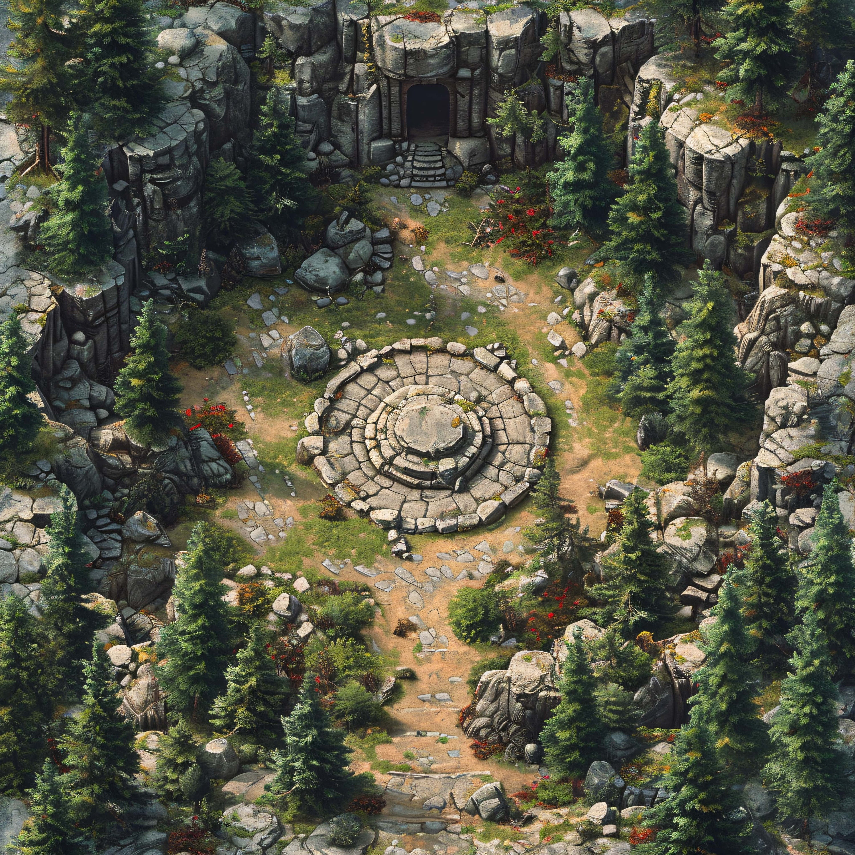 10 Druid Grove Maps, Pathfinder, D&D, Battlemap, Dungeons and Dragons, Roll20, Fantasy Grounds, Foundry, VTT, AI Digital Map