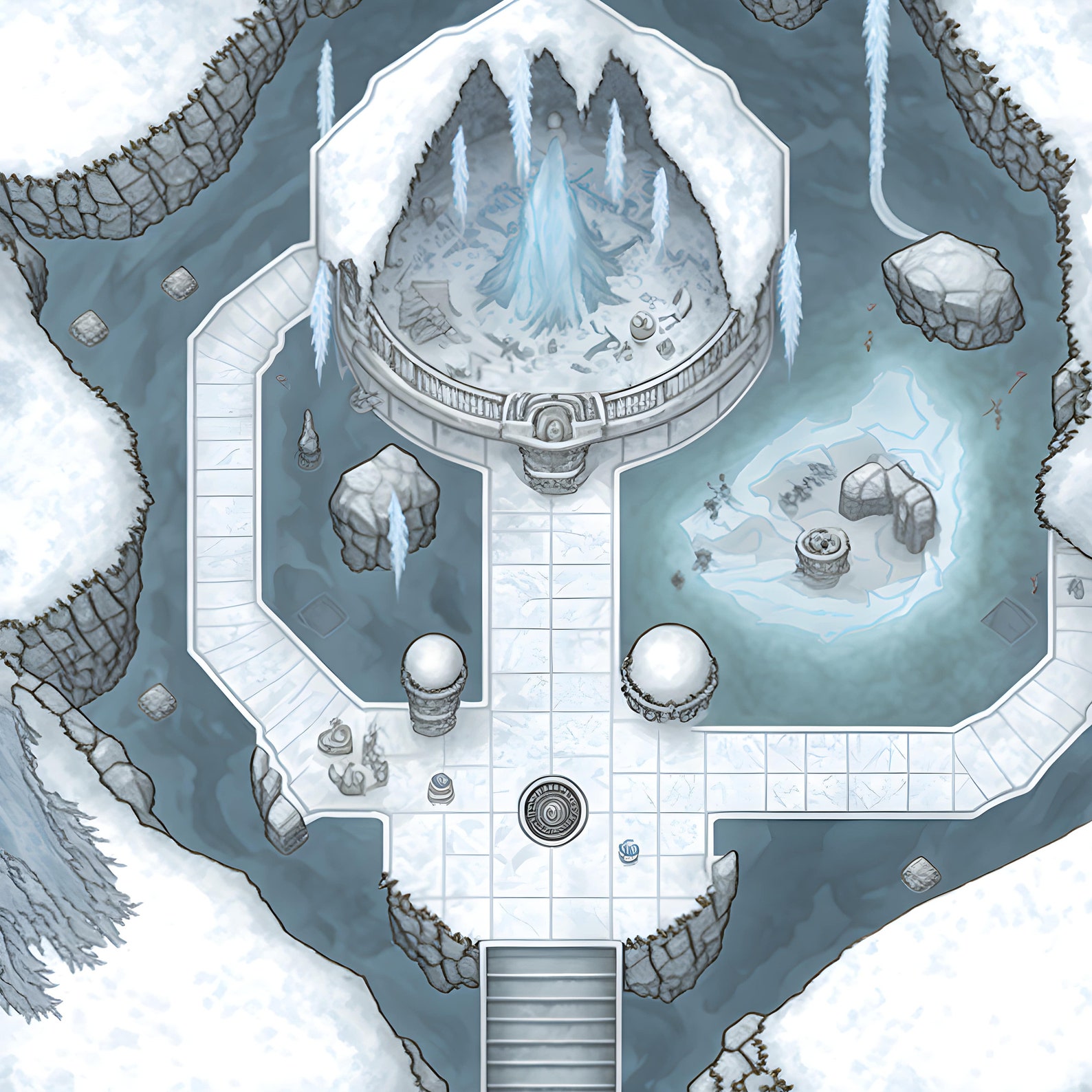 10 Gridless Winter Battle Maps VTT Pack For Dnd Pathfinder Ttrpgs 