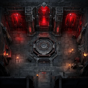 Gothic Castle Dias, DnD Map, Pathfinder, D&D, Spielkarte, Dungeons and Dragons, Roll20, Fantasy Bases, Gießerei, VTT, AI Digitale Karte