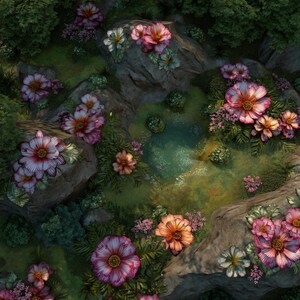 10 rutlösa älv-/älvstridskartor | VTT-paket för DnD, Pathfinder och TTRPG:er | Högupplösta digitala AI-kartor