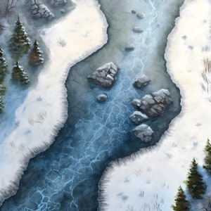 10 Winter Maps, D&D Map, Pathfinder, D&D, Dungeons and Dragons, Fantasy Maps, Roll20, Fantasy Maps, VTT, KI Digitale Karte