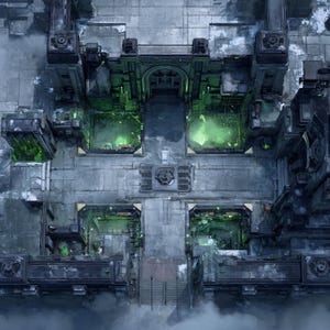Corrupted Vault, DnD Battle Map, Pathfinder, D&D, Battlemap, Dungeons and Dragons, Roll20, Fantasy Grounds, Foundry, VTT, AI Digital Map
