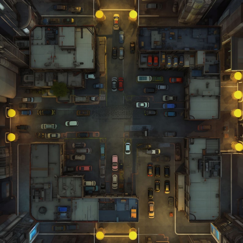 10 Cyberpunk Battlemaps Dnd Battle Map Cyberpunk D&D Shadowrun Roll20