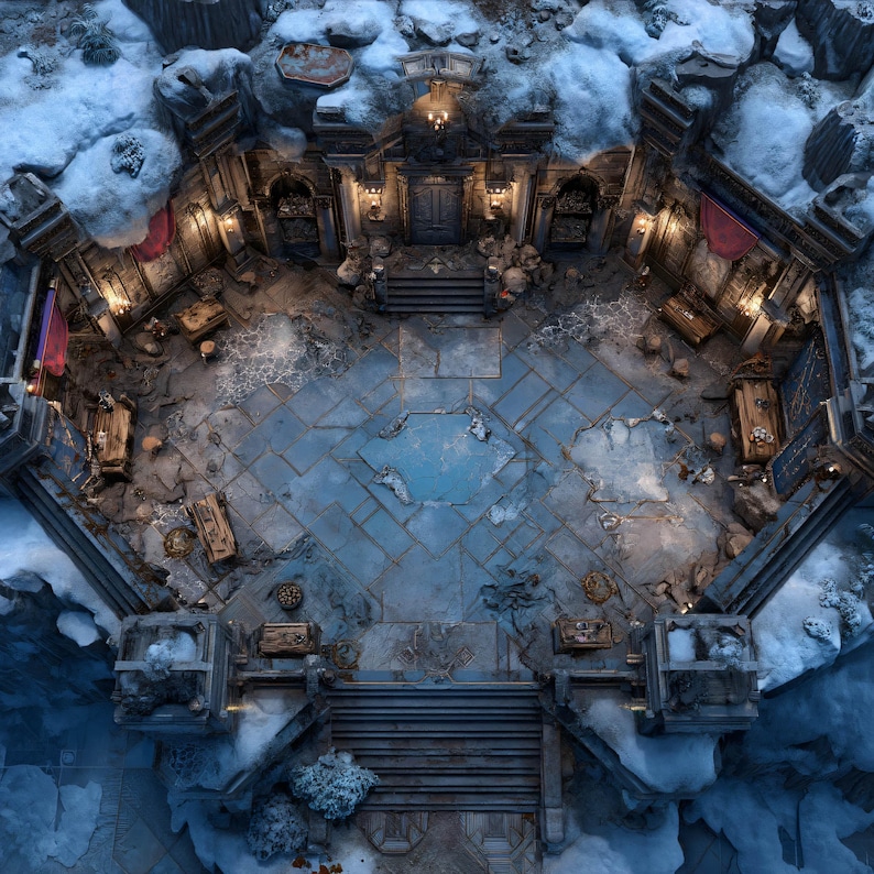 10 Gridless Ice Castle Battle Maps | VTT Pack for Dnd, Pathfinder ...
